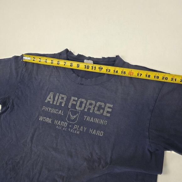Vintage Air Force Shirt Mens Large Soffe Physical Training Ali Al Salem 90s Tee - Picture 7 of 12